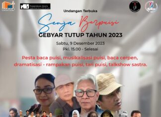 Senja Berpuisi, Gebyar Tutup Tahun 2023, Sabtu, 9 Desember 2023 di TIM Jakarta