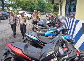 Satlantas Polres Brebes Gelar Razia, 35 Pengendara Knalpot Brong Ditilang