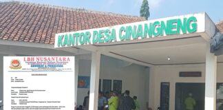 Akhirnya LBH Nusantara Cabut Surat Kuasa Kades Cinangneng.