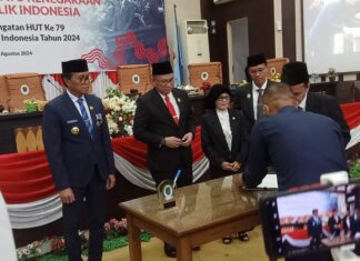 DPRD Kabupaten OKI Gelar Rapat Paripurna Istimewa Dengarkan Pidato Kenegaraan Presiden RI Joko widodo