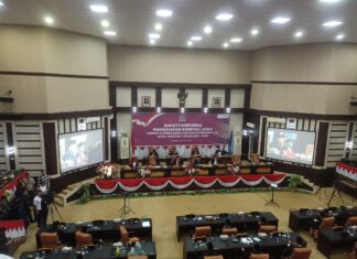 Melalui Rapat Paripurna 45 Anggota DPRD Kabupaten OKI Resmi Dilantik dan Diambil Sumpah