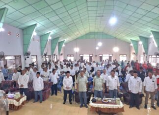 Pengukuhan Tim JADI Kecamatan Tulung selapan dan Pangkalan Lampam, untuk memperkuat koordinasi dan konsolidasi antar relawan