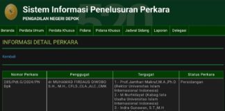 PN Depok Beri Klarifikasi, M Firdaus Oiwobo Pada Sidang Perdata Adalah Sebagai Penggugat Dan Bukan Pengacara