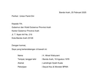 Beredar, Surat Pengunduran Diri Hoaks Deputi di BPMA