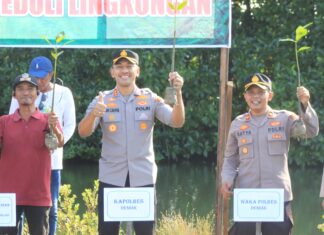 Abrasi dan Banjir Rob Meluas, Polres Demak Tanam 1.500 Pohon Mangrove