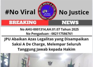 JPU Abaikan Azas Legalitas yang Disampaikan Saksi A De Charge, Melempar Seluruh Tanggung Jawab kepada Hakim