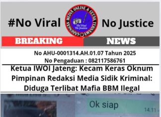 Ketua IWOI Jateng: Kecam Keras Oknum Pimpinan Redaksi Media Sidik Kriminal: Diduga Terlibat Mafia BBM Ilegal