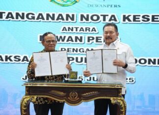 Kejagung dan Dewan Pers Tandatangani MoU Kolaborasi Penegakan Hukum dan Kemerdekaan Pers