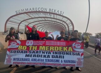 Kirab Merah Putih PNIB Di Bekasi, Usung Semangat Memerdekakan Bangsa Dari Ancaman Intoleransi, Terorisme, Narkoba, Korupsi Dan Khilafah