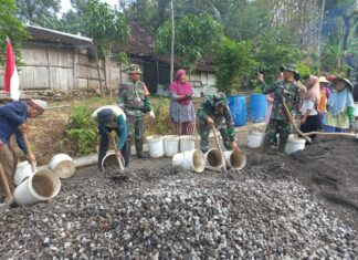 Satgas TMMD Kodim Boyolali Tancap Gas, Pengerjaan Jalan di Sarimulyo Dikebut Tanpa Hari Libur