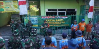 Peringati HUT RI Ke-80, Satgas TMMD Reguler Ke-125 Kodim 0735/Surakarta Gelar Karya Bakti Pembersihan Sungai