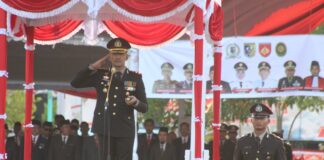 Kapolres Demak Pimpin Upacara Penurunan Bendera HUT RI Ke-80