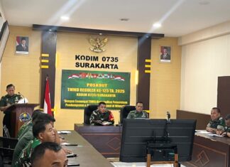 Jelang Berakhirnya TMMD Reguler Ke-125 Kodim 0735/Surakarta, Dansatgas Pimpin Rapat Terbatas
