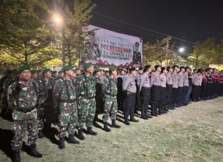 Polres Demak Bersama Kodim 0716, Banser dan Pemuda Pancasila Lakukan Patroli Gabungan