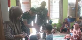 Babinsa Menjadi Sahabat Bagi Balita di Posyandu