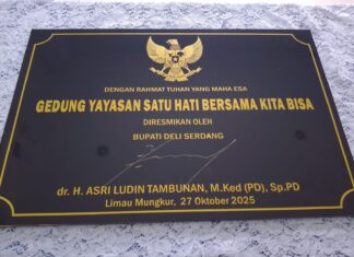 Bupati Deli Serdang dr. Asri Ludin Tambunan Resmikan Gedung Baru Yayasan Satu Hati Bersama Kita