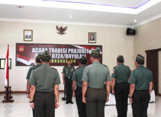 Dandim 0724/Boyolali Lepas Perwira dengan Penuh Kehormatan dan Kekeluargaan