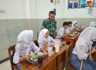 Danramil 03 Serengan Bersama Kapolsek & Camat Launching SPPG-MBG Penyaluran Makanan Bergizi Gratis