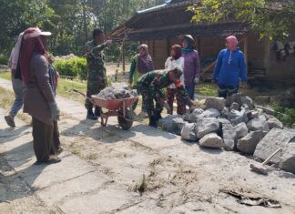 Heri Tak Sungkan Bantu Warganya dalam Pembangunan Talud Jalan Desa