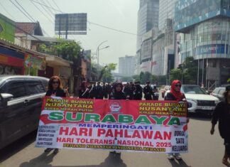 PNIB & PN Nyawiji Surabaya Kirab Merah Putih Dan Parade Budaya Nusantara Peringati Hari Pahlawan Dan Hari Toleransi Nasional, Tegas Tolak Reuni 212 Dimanapun Berada