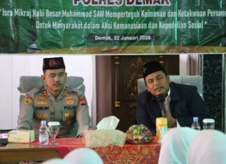 Polres Demak Gelar Pengajian Isra Mi’raj 1447 H, Teguhkan Keimanan dan Kepedulian Sosial Personel
