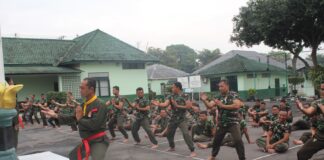 Asah Ketangkasan dan Jiwa Ksatria, Prajurit Kodim 0724/Boyolali Tempah Diri Lewat Latihan Pencak Silat Militer