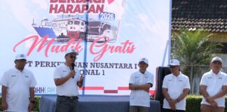 “Mudik Aman Berbagi Harapan” PTPN 1 Regional 1 Lepas Tiga Bus Mudik Gratis