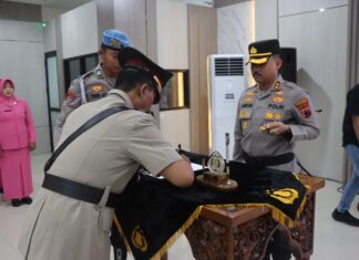 Polres Demak Gelar Upacara Purna Bakti Kapolsek Guntur, Ini Pesan Kapolres